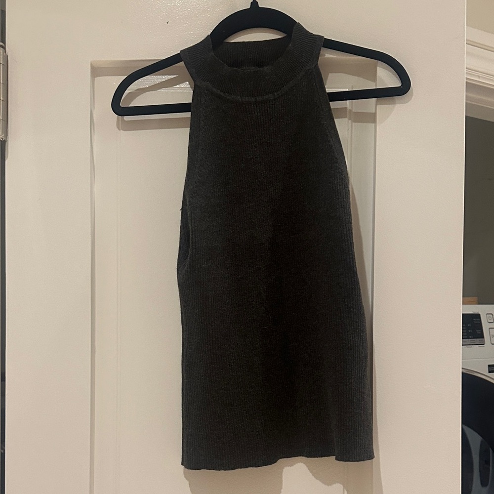 Forever 21 Charcoal Mock Neck Ribbed Tank